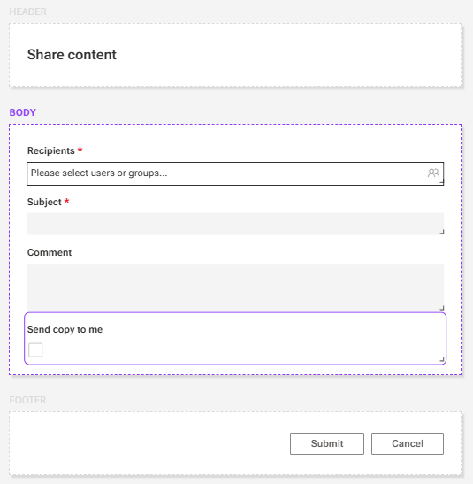 Form in the form builder