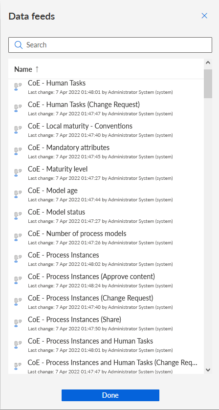 Select data feed