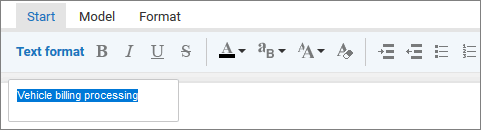 Text formatting bar