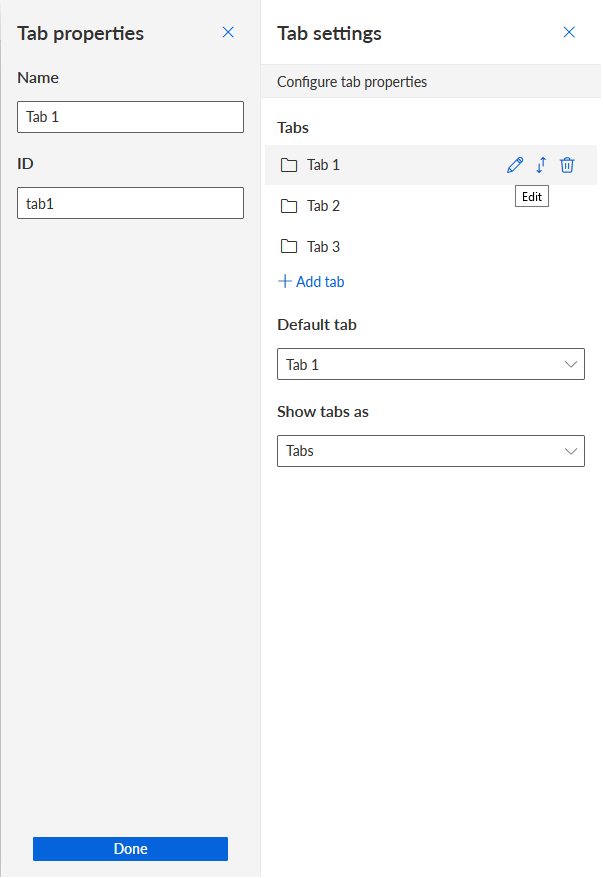 Tab properties