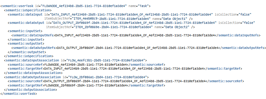 Connections to objects of the 'Activity' type
